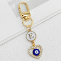 Rhinestone Evil Eye Heart Initial Letter Alloy Keychain view 7