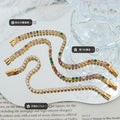 Gold Multicolor Clear Zircon Tennis Bracelets Box Clasp view 2