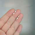 Silver and Gold Tone Diamond Shape Threader Earrings view 4
