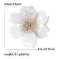 Large Five Petal Floral Brooch in Purple White Red or Black view 7