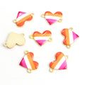 Enamel-Look Gold Silver Heart Alloy Connectors in 12 Styles view 12