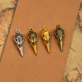 Bird Skull Detailed Metal Charm in 4 Decorative Finishes view 1