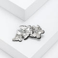 Abalone Shell Butterfly Brooch Pearl Silver Tone Cluster view 4