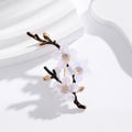 Gold Tone Silver Tone Plum Blossom Crystal Metal Brooch Pin view 4