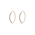 Minimal Leaf Wire Hoop Earrings Gold Silver Geometric Pair view 5