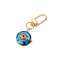 Gold and Silver Tone Blue Crystal Evil Eye Clip Keychains view 5