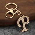 Gold-Tone A-Z Letter Keychain With Clear Stones And Lobster Clasp view 8