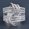 Crystal Knot Layered Wide Band Ring in Three Finishes view 2