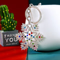 Christmas Snowflake Keychains in Pearl Crystal Gold and Silver Designs view 9