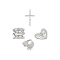 Crystal Heart and Wrap Ear Clips in Four Styles Statement Jewelry view 5