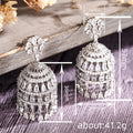White Gold Tone Pave Chandelier Bell Drop Earrings Pair view 4
