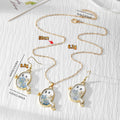 Pressed Flower Ghost Necklace, Earrings and Coordinated Set view 4