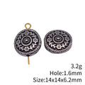 Antique Silver Floral Pattern Round Metal Spacer Bead view 3