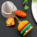 Five Colorful Burger Frankfurter and Pizza Keychain Designs view 2
