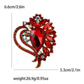 Heart Crystal Leaf Brooch with Faceted Stones for Jackets and Scarves view 12