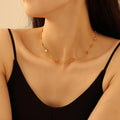 Gold Natural Stone Bead Necklace Matching Bracelet Set view 1