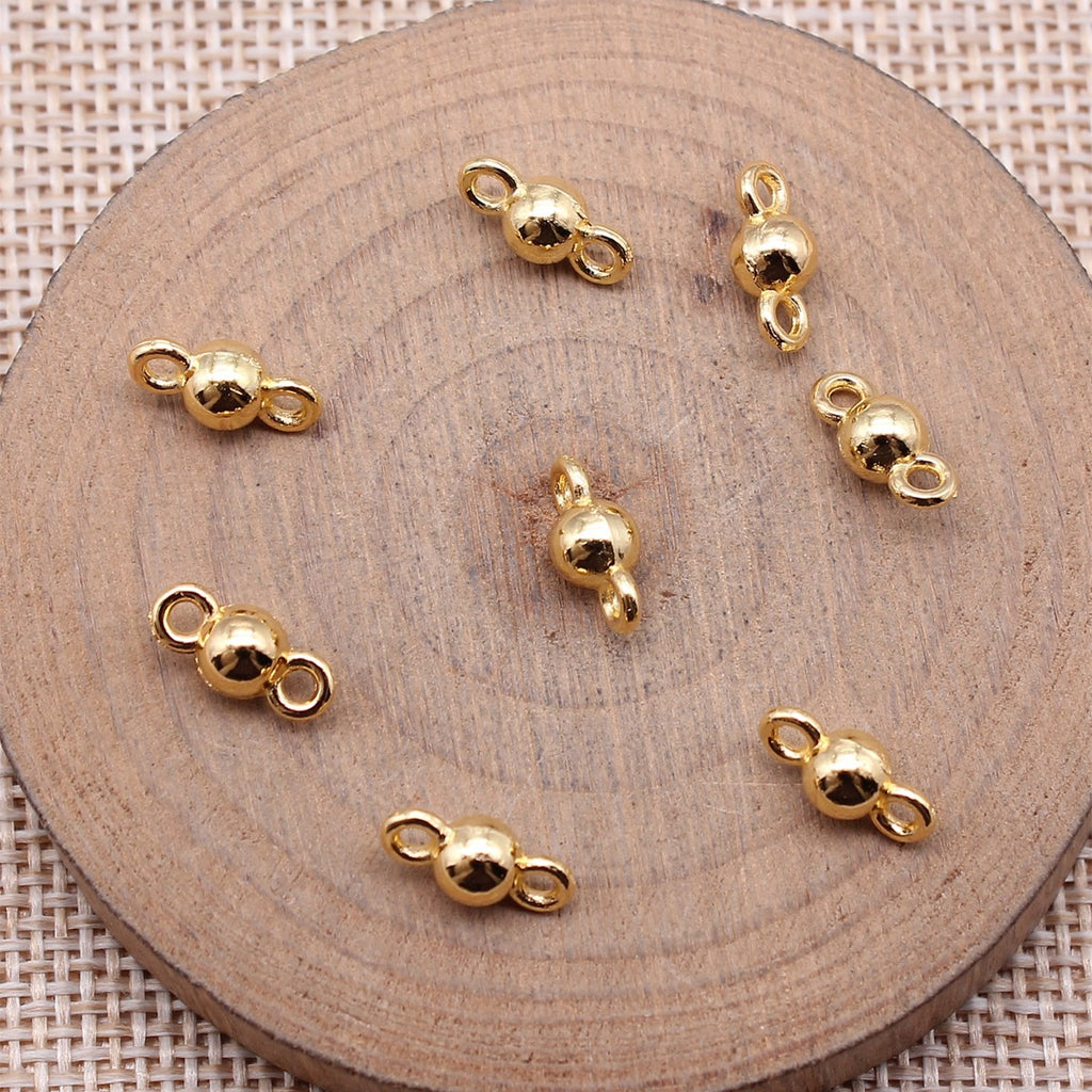 5x11mm 0.5g Multicolor Zinc Alloy Round Ball Bead Connector Beads for DIY Necklace Bracelet Jewelry Making