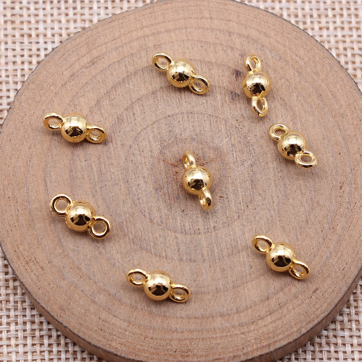 5x11mm 0.5g Multicolor Zinc Alloy Round Ball Bead Connector Beads for DIY Necklace Bracelet Jewelry Making