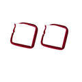 Wine Red Flocked Hoop Earrings In Round And Square view 5