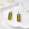 Silver Hook Black Resin Pressed Flower Earrings in Eight Designs view 3