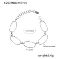 Oval Link Chain Bracelets Titanium Steel Gold Or Silver view 7