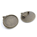 Floral Oval Pendant Brooch Cabochon Settings in Four Finishes view 2