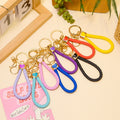 Heart Accent Braided Cord Keychain Gold Hardware 8 Colors view 1