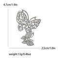 Dual Butterfly Rhinestone Brooch Clear Stones Two Tones view 6