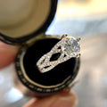 Silver Tone Crown Cluster Statement Ring With Clear Stones view 4