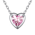 Silver Heart CZ Pendant Cable Chain Necklace Five Colors view 6