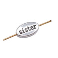 Antique Silver Oval Sister Word Bead With Two Faces view 4