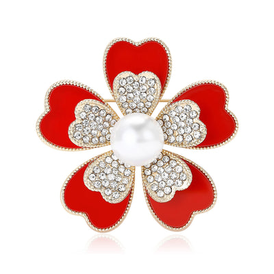 Five Petal Flower Brooch front view