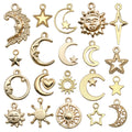 Matte Gold-Tone Sun and Moon Metal Charms with 6 Listed Options view 9