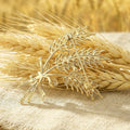 Golden Wheat Sheaf Bow Brooch for Jackets Scarves and Coats view 4