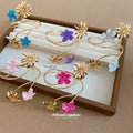 Gold Spiral Flower Arm Cuff Open Bangles Five Colors view 2