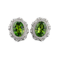 Green Oval Cabochon Crystal Frame Clip On Earrings view 5