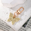 Gold and Silver Tone Crystal Butterfly Clip Keychains in Nine Designs view 7