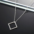 Silver and Black Tone Open Triangle and Square Pendant Necklaces view 6