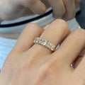 Gold Tone Baguette and Round Clear Stone Band Ring Sizes 6-10 view 3