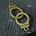 Freedom Handcuff Connector Charm Antique Silver Antique Brass view 3