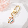 Gold Tone Colorful Enamel Unicorn Clip Keychains in Four Designs view 2