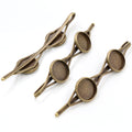 Double Round Bezel Metal Hair Clip Findings in Two Finishes view 3