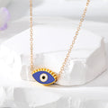 Gold Tone Open Lash Enamel Evil Eye Pendant Necklaces view 7