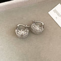 Filigree Flower Hoop Earrings - 2 Styles Polished Decorative Design view 6