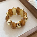 Acrylic Oval Stretch Bracelets Gold Spacers 5 Colors view 6