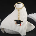 Black Graduation Cap and Diploma Enamel Charm Keychain view 6