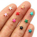 Colorful Enamel Star Charms With Gold Tone Loop in Nine Colors view 1
