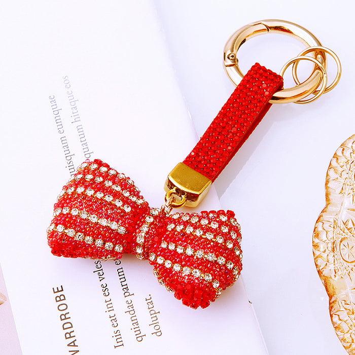 Bubble Pearl Crystal Bow Keychains in Five Colors plus Assorted Option