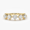 Gold Five Stone Princess Cut CZ Band Ring Sizes 6-10 view 2