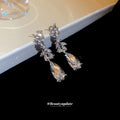 Crystal Wheat Leaf and Teardrop Dangle Earrings Fashion Earrings view 2